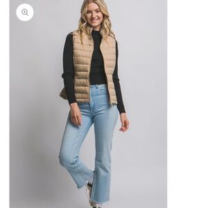Women's Tan Puffer Vest